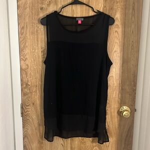 Vince Camuto Black Sheer Panel Blouse